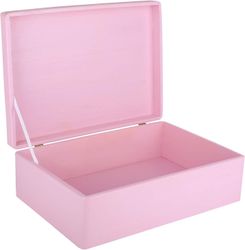 Creative Deco XL rosa stor treboks oppbevaringsboks leketøy | 40 x 30 x 14 cm | Med lokk for dekorasjon 40x30x14.4