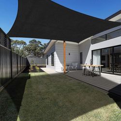 Aurinkovarjo suorakaiteen muotoinen 3x5m musta, UV-kestävä markiisi, käytetään puutarhaterassi ulkoterassi uima-allas