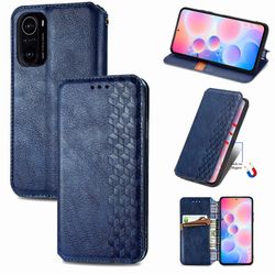 Kompatibel med Xiaomi Poco F3 Flip Case Etui Vintage Wallet Flip Cover med magnetisk lukning Coque - Blå