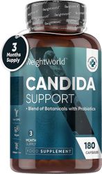 WeightWorld Candida Support - 180 vegaanista kapselia (3 kuukautta), joissa on aloe veraa, kapryylihappoa ja probiootteja