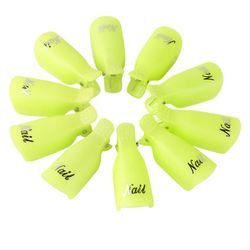 10pcs Nail Art Soak Off Cap Clip Uv Gel Polsk Remover Wrap Tool Fingers Fluid til fjernelse af lak manicure værktøjer Grøn