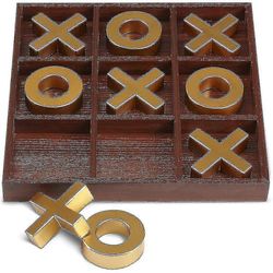 1set Premium massiivipuu Tic-tac-toe lautapeli Giant Gold 14 tuuman ulko-/sisäjuhlasetti lelu lapsille/ aikuisille täydellinen takapihan viihdytykseen
