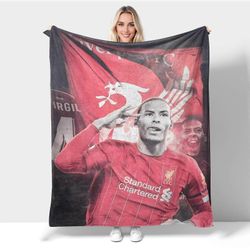 Virgil van Dijk Blanket 50" x40",heittää peitot flanelli nukkua mukavat kevyet erittäin pehmeät mikropeitot niin KDE36943 76x102cm 40x30in