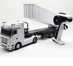 Rc dumper tip lastbil fjernbetjening tippeladset legetøj elektrisk stor varevogn container lastbil trailer trådløs lastbil model legetøjsbil tippel...
