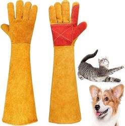 Phwj 60cm puremista kestävät käsineet eläinten käsittelyyn - puremista estävät työkäsineet hoitoon, hitsaukseen, koiran/liskon/kissan/linnun/käärme...