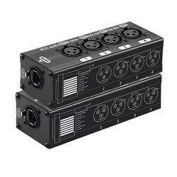 1 pari 4-kanavainen XLR / ääni RJ45 Cat5 / Cat6 Ethernet Extender XLR Extender -lähetin-vastaanotin Live Stagille Musta