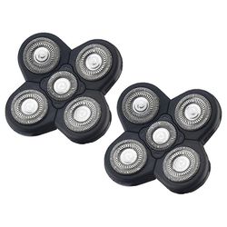 2PCS vaihto parranajokone pää sähköinen parranajokone 5D itsenäisesti 5 leikkuri kelluva pää ruostumaton stee Musta