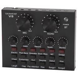 V8-äänikortti Audio Set -liitäntä Ulkoinen USB-live-mikrofoni Äänikortti Bluetooth-toiminto tietokoneelle Tietokone Matkapuhelin Laulun tallennus m...