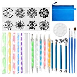 29 Pcs mandala maleri værktøj skabelon diy graffiti kunst søm forsyninger at25