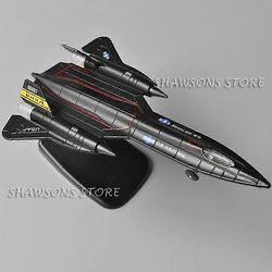 1:150 Mittakaavan painevalettu sotilaslentokonemalli Lelut SR-71 Blackbird Scout Reconnaissance Plane pienoiskopio äänellä ja valolla Musta