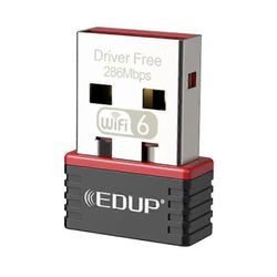 EDUP EP-AX300 286Mbps WiFi 6 ajuriton verkkokortti USB 802.11AX USB langaton nanosovitin