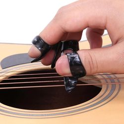 4 stk/sæt 1 tommelfinger + 3 finger guitar picks plectrum kappe, farve blomst