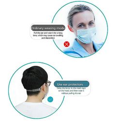 Besser Ansigtsmaske rem udvidelse justerbar øre saver krog spænde bands Hvid 10PCS