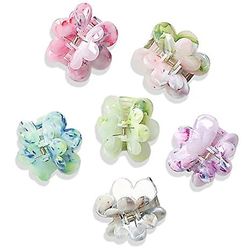 6 Pack Acetate Flower Klipp For Hair, Hawaiian Flower Hair Clips Medium Claw Klipp Klo Clip Frisyrer For Hair 90-tallet Jenter Kvinner