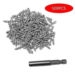 500st Bildäck Dubbar 4x12mm Anti-slip Tungsten Stål Spikar Hjul Hållbara Bultar För Däck Premium Atv Vinter Nödsituation -gt 300PCS