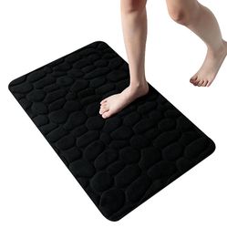 Handuo Bade tæpper Mat Badeværelse Gulvmåtte Sæt Memory Foam Bathmat sort 40*60cm