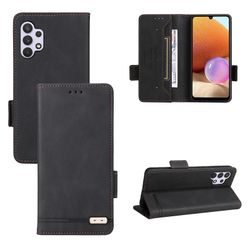 Gangxun Etui til Samsung Galaxy A32 4g læderetui Folio Flip med kreditkortspor Etui Coque Sort