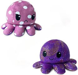AIR Dobbeltsidet Flip Octopus Plys Stuffed Doll Show forskellige stemninger for børn