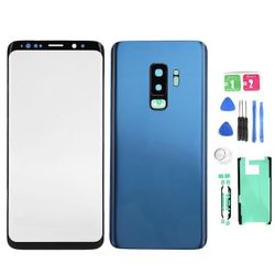 Puhelimen takaosan lasikansi etunäytön lasilinssin vaihtosarja Samsung S9 + G965: lle (sininen)