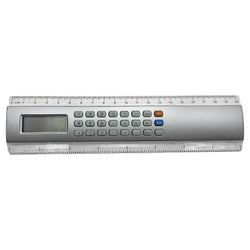 Viivain Laskin Monitoiminen Laskenta 20cm Mini Persoonallisuus 8 numeroa Kädessä pidettävä Laskin Viivain kouluun Hopea