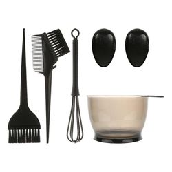 5 stk Hårfarvning Kit, Comb, Børste, Skål, Til farvning Hår, Blegning Dye, Frisør (Sort)