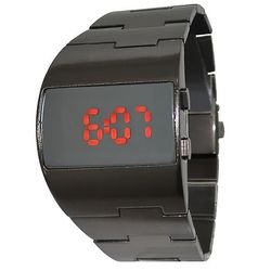 Mote Led Digital Watch Menn Nilitary Sport klokker Black rustfritt stål Big Wrist Multifunction Elektroniske armbåndsur Menn svart rød