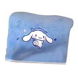 Pehmeä imukykyinen korallifleecekylpypyyhe sininen söpö sarjakuvatyyli 140x70cm nopeasti kuivuva monikäyttöinen rantapyyhe kotiin情