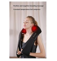 Handuo Opvarmet Massager Deep Tissue 3d Æltning Pillow For Body Muskel Pain Relief brun