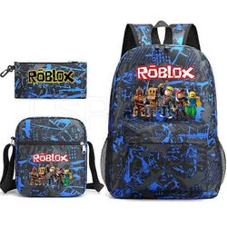 ROBLOXing Reppu Lasten Anime Cartoon Koululaukku Kirjalaukku Miehet Naiset Matkalaukut Mochila Daily Reppu 25 only 1pcs backpack