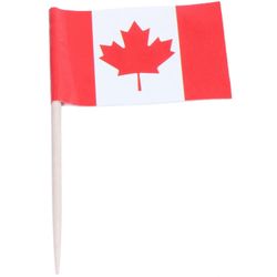 50 kpl minikokoisia puisia hammastikkuja lipulla juhlahedelmäleivonnaisten koristeluun - Kanada