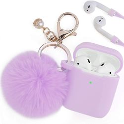 Sqyg Filoto-etui For Airpods, Airpod-etuideksel For Apple Airpods 2&1 Ladeetui, Søt Luftputer Silikon Beskyttende Tilbehør Saker/nøkkelring/pompom/...