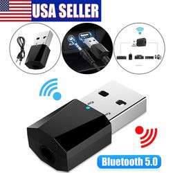 Wfuo Lydmottaker Trådløs Bluetooth 3,5 mm AUG til USB bilstereo musikkadapter