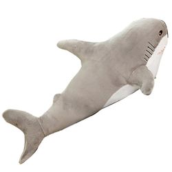 Tegneserie Shark plysj leketøy 45cm Ocean Aquatic Dyr Shark Doll Kids Plushie leketøy bursdag gave Grå