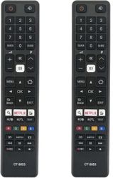 2kpl CT-8053 Vaihda kaukosäädin sopii Toshiba TV 43L3733DG 65U6763DA 32W3763DG 32W3753DG 75U6763DA 28W3754DG 43U6763DG 40L3663DG 43U6763DA 49U5