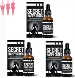 Secret Happy Drops, Pleasure Oral Peak Drops, Happy Hormones Drops Women & Men, Enhancing Sensitivity Pleasure 3pcs