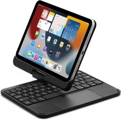 Ipad Mini 6 magnetisk taske med tastatur 8,3 tommer 6. generation 360 drejelig touchpad baggrundsbelyst tastatur slankt beskyttelsesdæksel folio pe...