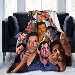 Kerota Tom Actor Ellis -peitto, erittäin pehmeä kevyt flanellifleeceheittopeitot lämmin ilmastointi huopa sohvasohvalle sänky-musta ABD4737 50x40in...