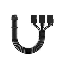 PCIE 5.0 -jatkokaapeli 3090ti 12vhpwr 12 + 4 / 16pin - 3x8pin PCIE-naarassovittimen kaapelit Power Gpu E Musta