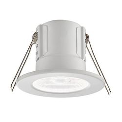 Saxby Lighting (Poole) Saxby Shieldeco - Fire Rated Integreret LED Badeværelse Forsænket Light Matt White, Akryl IP65