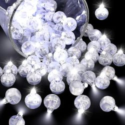100 kpl led-ilmapallo vaalea valkoinen mini pyöreä led-pallot valot pieni vedenpitävä led-pallolamppu ilmapallolyhdylle syntymäpäiväjuhlat hääjuhlat H