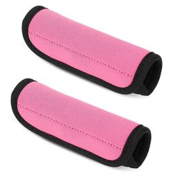 Shmshng 4PCS matkalaukun kahvan kääre, matkalaukkujen matkatavaratunnisteet, kahvan suojakansi, lastenrattaiden käsineet Vaaleanpunainen