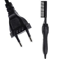 Coosilo Elektrisk glattejern Børste skæg / hår Kam, Curling Iron Hot Hair Flat Tools sort