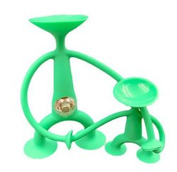 Handuo Splejset menneskeformet lysende gummi sucker dekompression legetøj grøn