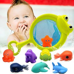 Xqday Legetøj fra 1 års bad Legetøj Badelegetøj Baby, Vandlegetøj Børn 9 stk Badekar
