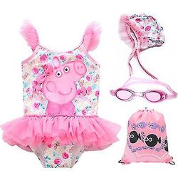 Sommer Beach Girls Badedragt med beskyttelsesbriller 90-100cm