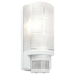Saxby Lighting (Poole) Bevægelse 1 Lys Udendørs PIR væg lys matteret, Gloss Hvid IP44, E27