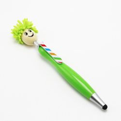 Sevenday Mop Head Pen Screen Cleaner Stylus Penner Funny Ballpoint Penner 3-i-1 Stylus Pen Duster Kids Gift Grønn