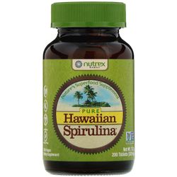 Nutrex Hawaii, Ren hawaiisk spirulina, 500 mg, 200 tabletter