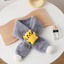 Børn Winter fortykket Varm Pikachu Imitation Rex Rabbit Fur Plys Bib for mænd og kvinder Babyer grå