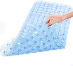 Halkfri Pvc badmatta med 200 sugkoppar extra lång matta för bad och dusch 100 x 40 cm